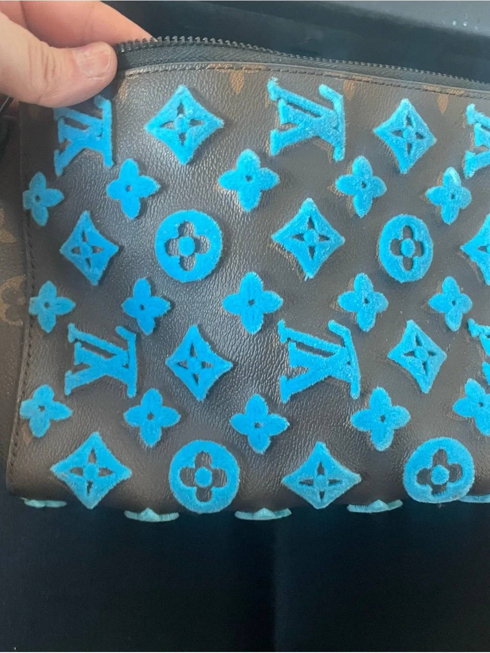 Louis Vuitton Triangle Messenger Bright Turquoise Tuffetage Monogram COLLECTORS